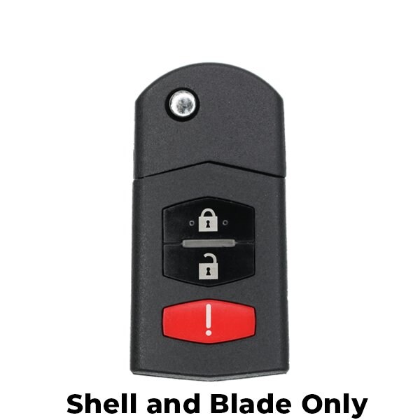 Keyless Factory Keyless Factory: 2006-2015 Mazda / 3-Button Remote Flip Key Shell / BGBX1T478SKE125-01 FKS-MAZ-043 - main